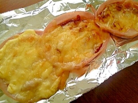 トースターだけで！ロースハムのチーズ焼き